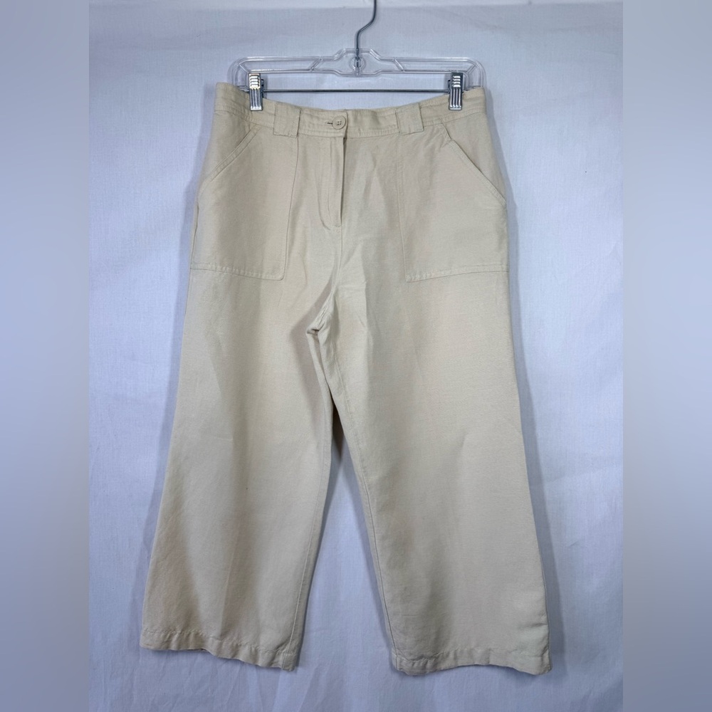 Croft & Barrow Women’s Cream Linen blend cropped pants